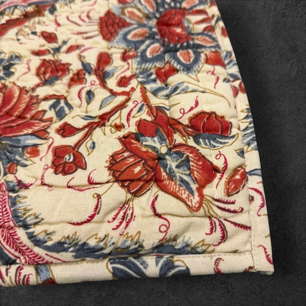 Pottery Barn Jordan Palampore‎ Standard Quilted Pillow Shams Set of 2  Red Blue